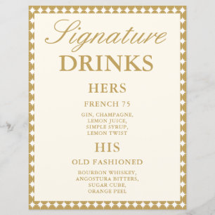 Panneau de mariage de boissons signature ivoire ré