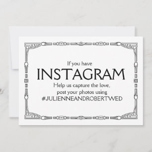 Panneau de mariage de style Art déco "Hashtag Inst