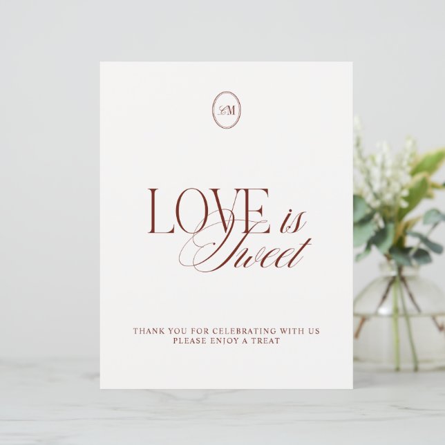 Panneau de mariage Élégant Amour Rouillé est Doux (Debout devant)