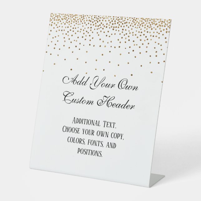Panneau de mariage élégant 'Confettis dorés' à fai (Recto)