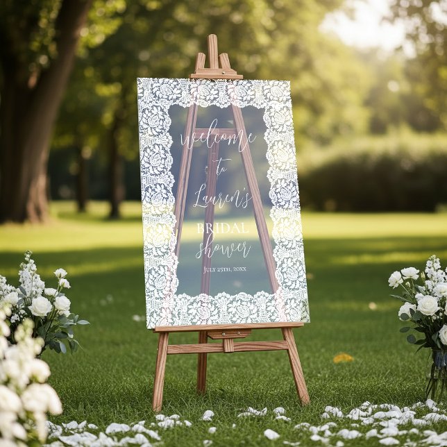 Panneau de mariage en acrylique dentelle (Créateur téléchargé)