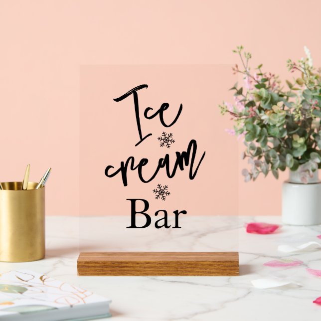 Panneau de mariage en acrylique pour bar de glace (Mariage)