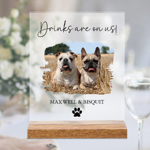 Panneau de mariage en acrylique pour boissons pour