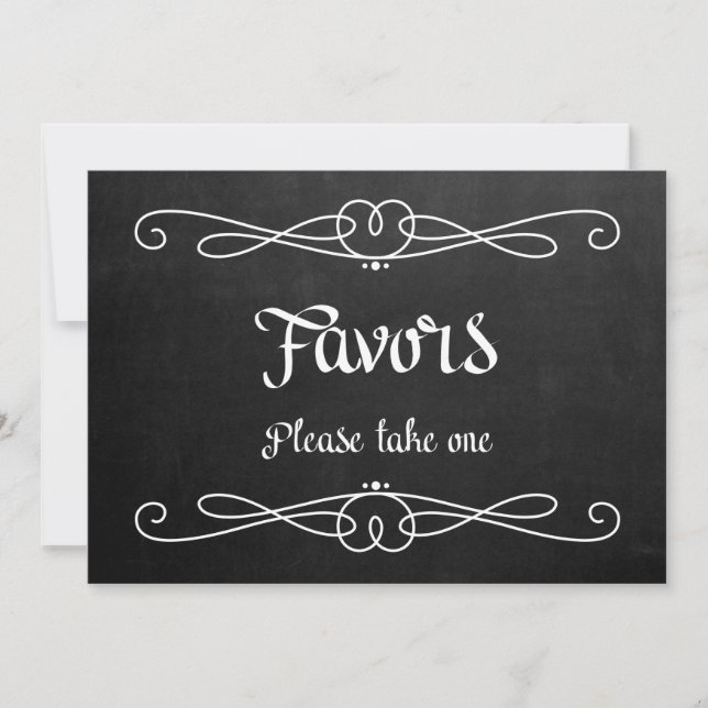 Panneau de mariage "Faveurs" Style Tableau Noir (Devant)