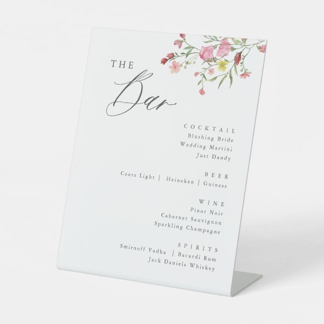 Panneau de Mariage Fleur sauvage de lunettes (Recto)