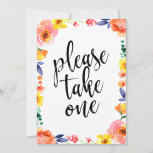 Panneau de mariage floral abordable 'Prenez-en un'