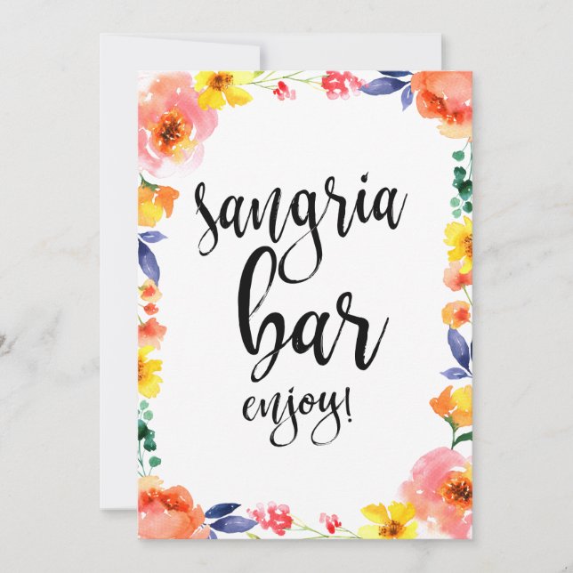 Panneau de mariage floral bohème abordable Sangria (Devant)