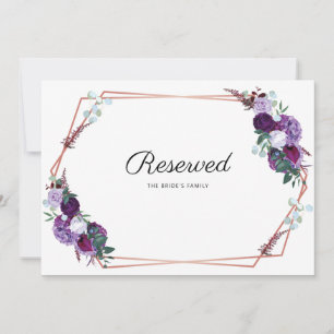 Panneau de Mariage géométrique Floral Violet Réser