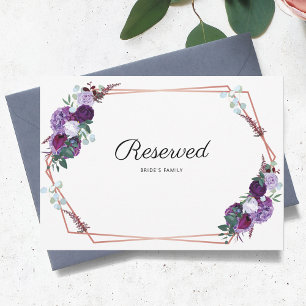 Panneau de Mariage géométrique Floral Violet Réser