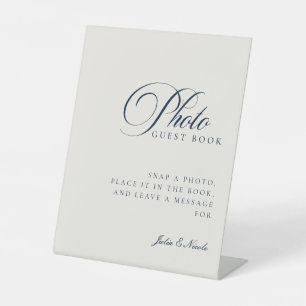 Panneau de mariage Livre d'or photo Bleu ivoire cl