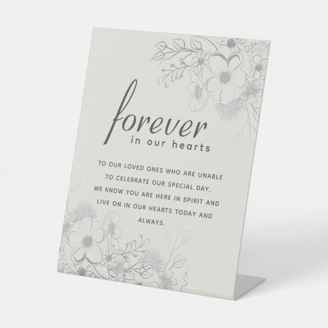 Panneau de mariage mémorial Forever in Our Hearts (Recto)