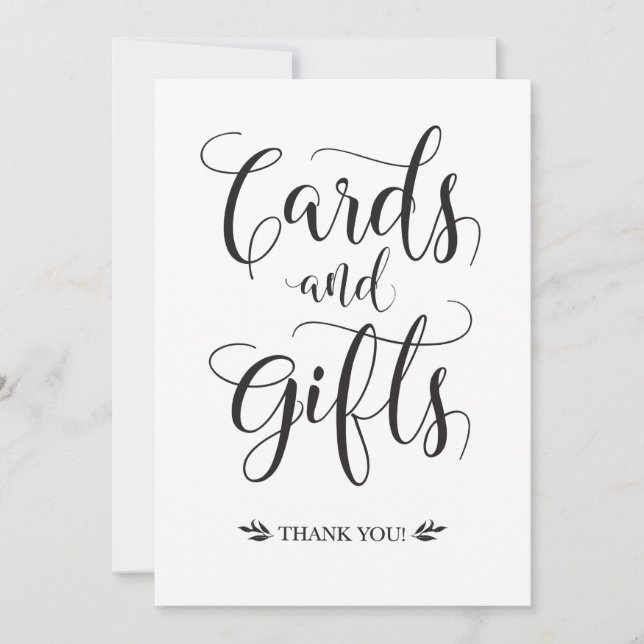 Panneau de mariage moderne pour cartes et cadeaux (Devant)