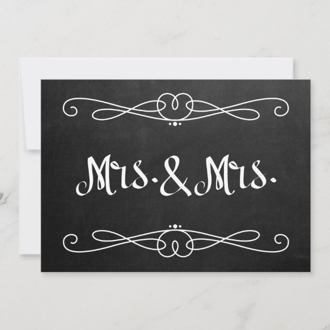 Panneau de mariage "Mrs. et Mrs." de style tableau (Devant)