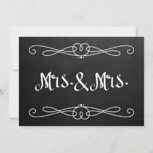 Panneau de mariage "Mrs. et Mrs." de style tableau