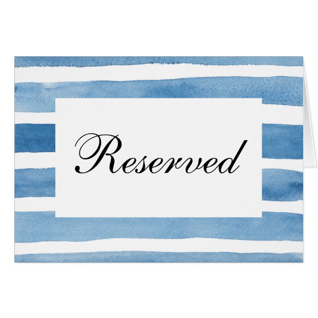 Panneau de mariage nautique bleu réservé aquarelle (Devant Horizontal)
