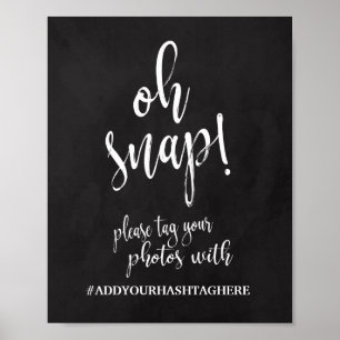 Panneau de mariage Oh Snap Hashtag 8x10 tableau no