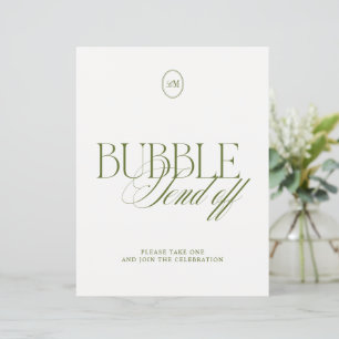 Panneau de mariage Olive Green Bubble Send Off