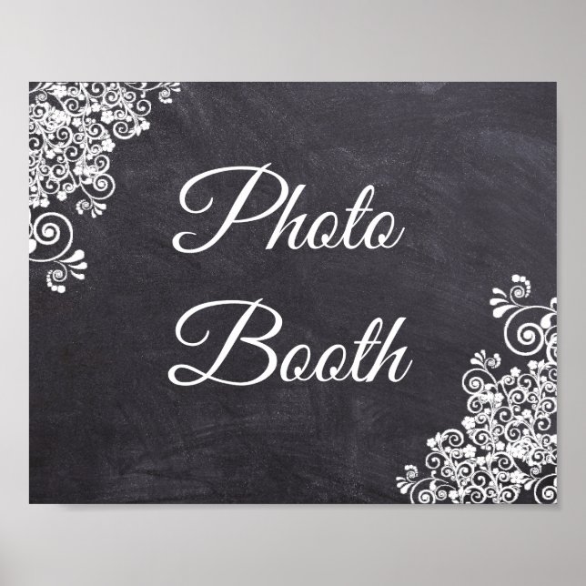 Panneau de Mariage Photobooth Aspect Tableau Noir (Devant)