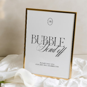 Panneau de mariage pour envoi avec bulles en noir