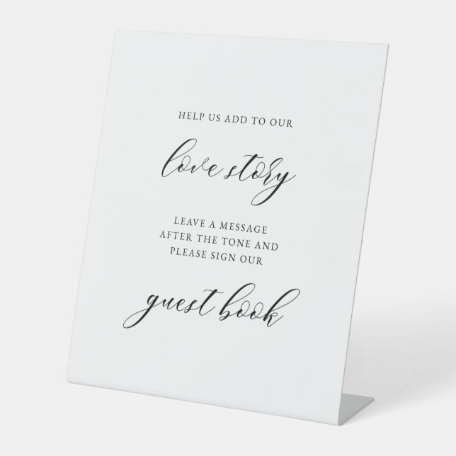 Panneau de mariage pour livre d'or audio | Moderne (Recto)