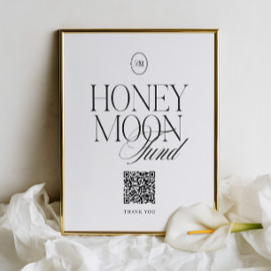 Panneau de mariage QR pour un fonds de lune de mie