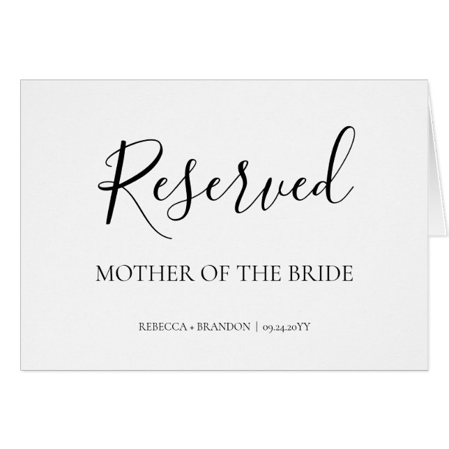 Panneau de mariage réservé avec calligraphie éléga (Devant horizontal)