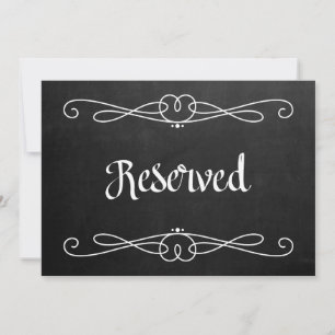 Panneau de mariage "Réservé" de style tableau noir