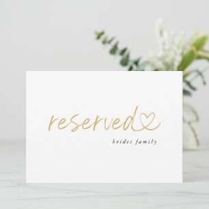 Panneau de mariage réservé minimaliste moderne