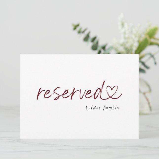 Panneau de mariage réservé minimaliste moderne (Debout devant)