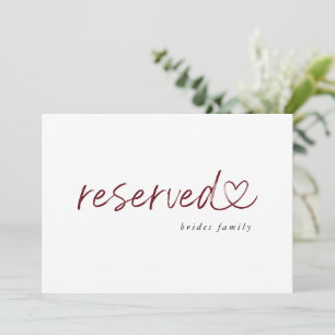 Panneau de mariage réservé minimaliste moderne