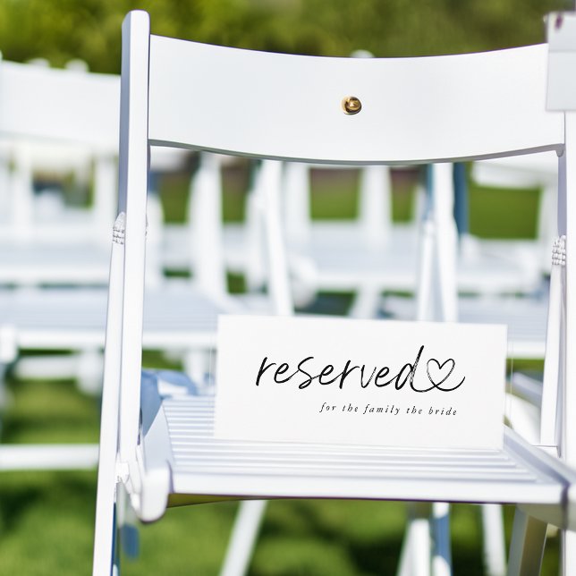 Panneau de mariage réservé minimaliste moderne (Modern Minimalist Reserved Wedding Sign)