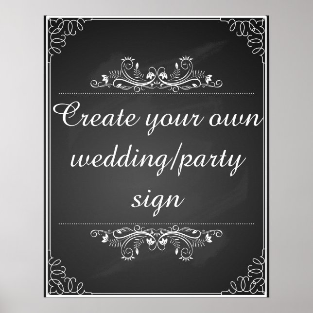 Panneau de mariage sur tableau noir avec vos propr (Devant)