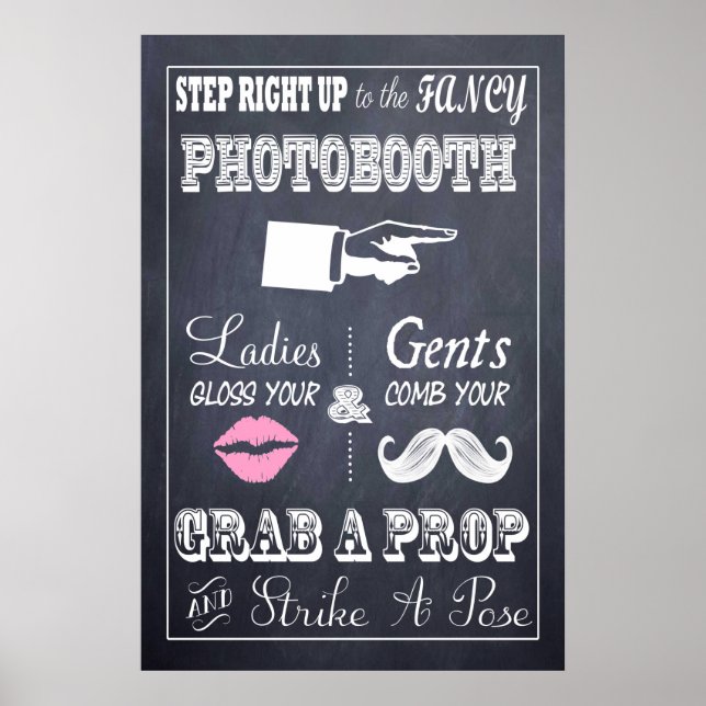 Panneau de mariage sur tableau noir Fancy Photoboo (Devant)