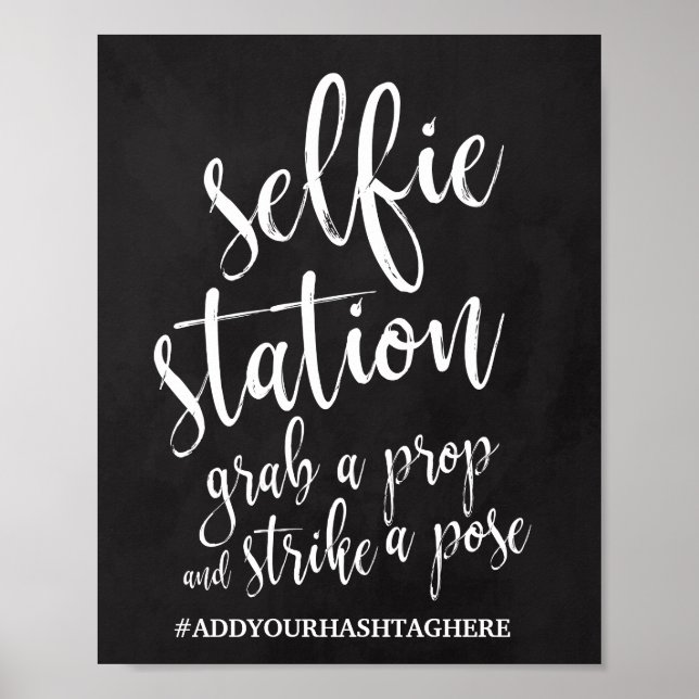 Panneau de Mariage Tableau Noir 8x10 Selfie Statio (Devant)