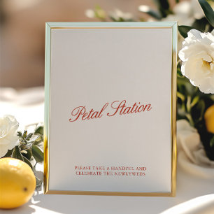 Panneau de mariage vintage rouge et ivoire Petal S