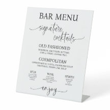 Panneau de menu de bar de mariage en acrylique