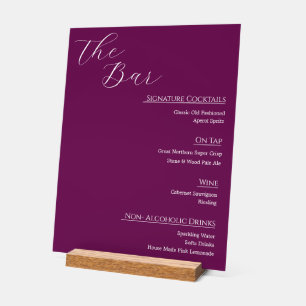 Panneau de menu de bar de mariage en acrylique mod