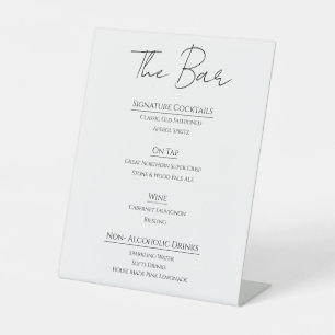 Panneau de menu de bar de mariage en acrylique mod