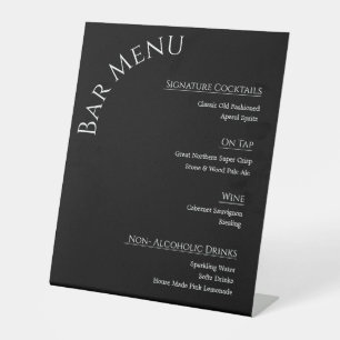 Panneau de menu de bar de mariage en acrylique mod