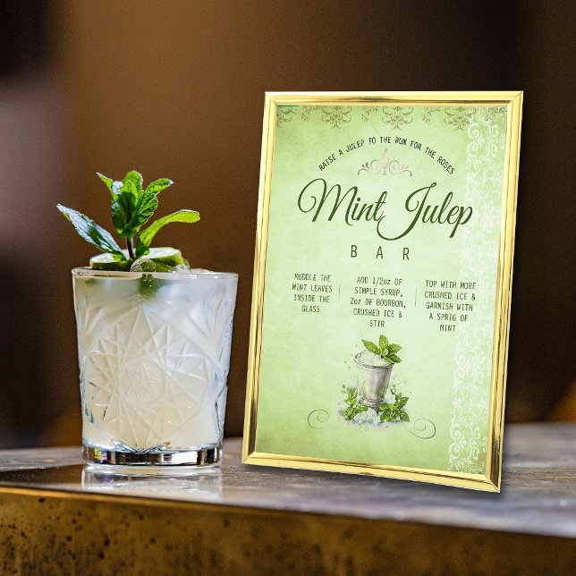 Panneau de menu de bar pour recette de Mint Julep  (Créateur téléchargé)