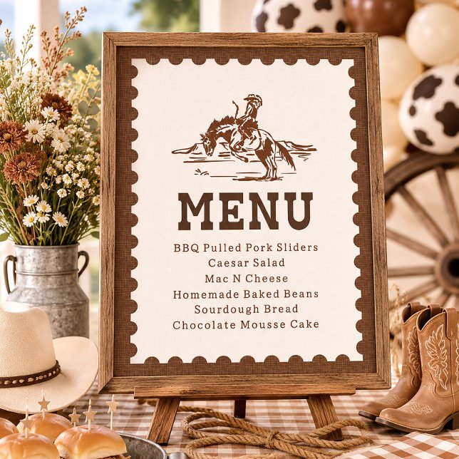Panneau de menu de rodéo modifiable 8x10 (Créateur téléchargé)