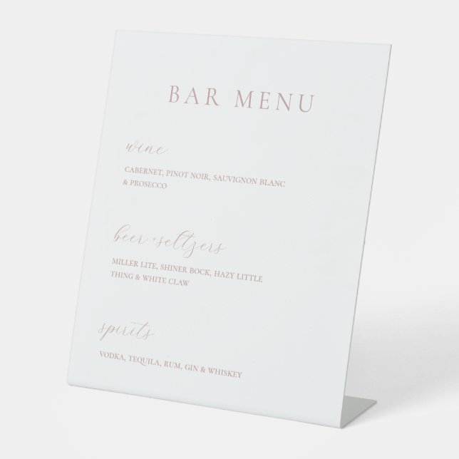 Panneau de menu Simple Elegance Bar (Recto)