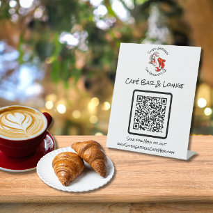 Panneau de menu sur pied avec code QR Poisson Ko