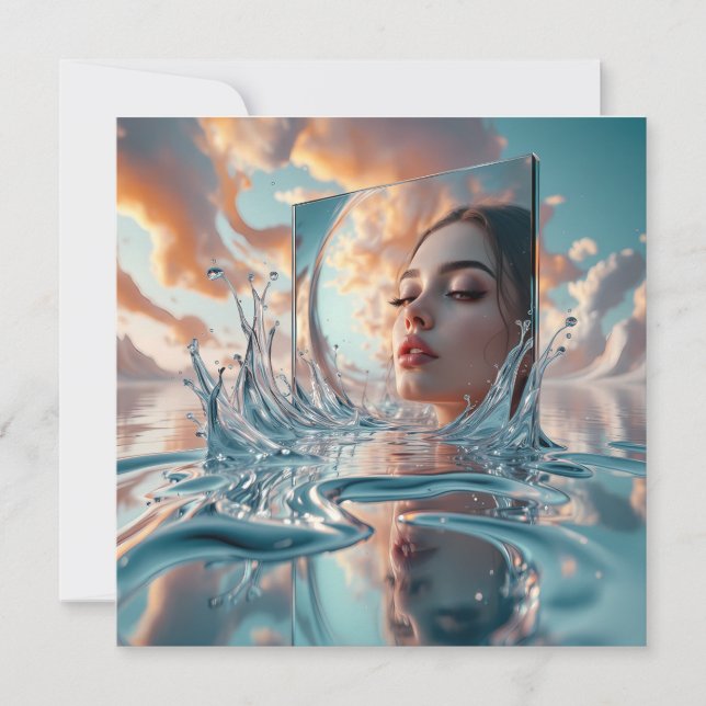 panneau de miroirs flottants s'élève d'une mer cal (Devant)