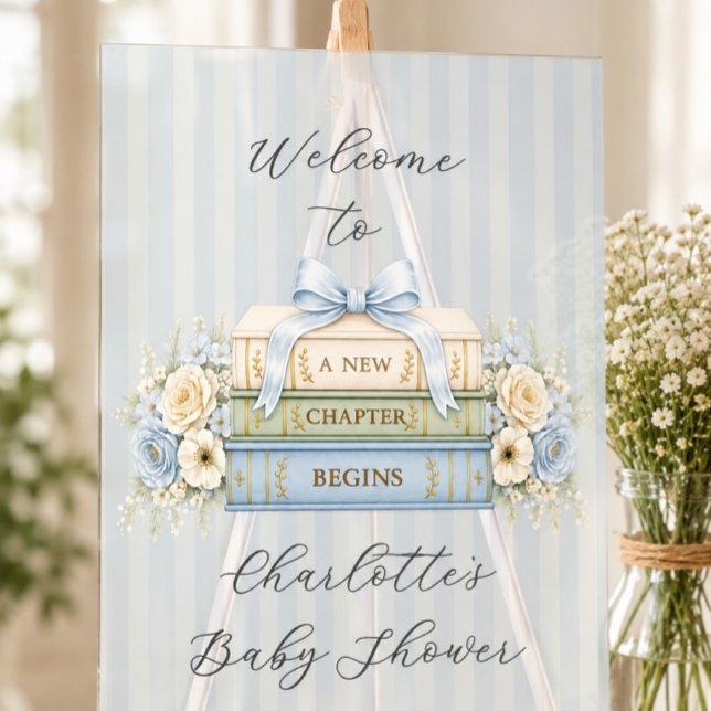 Panneau de naissance en acrylique à rayure bleue p (Créateur téléchargé)