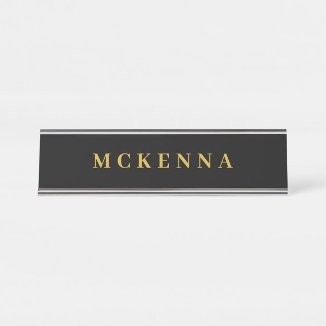 Panneau de nom du bureau Plaque personnalisée Blac (Devant)