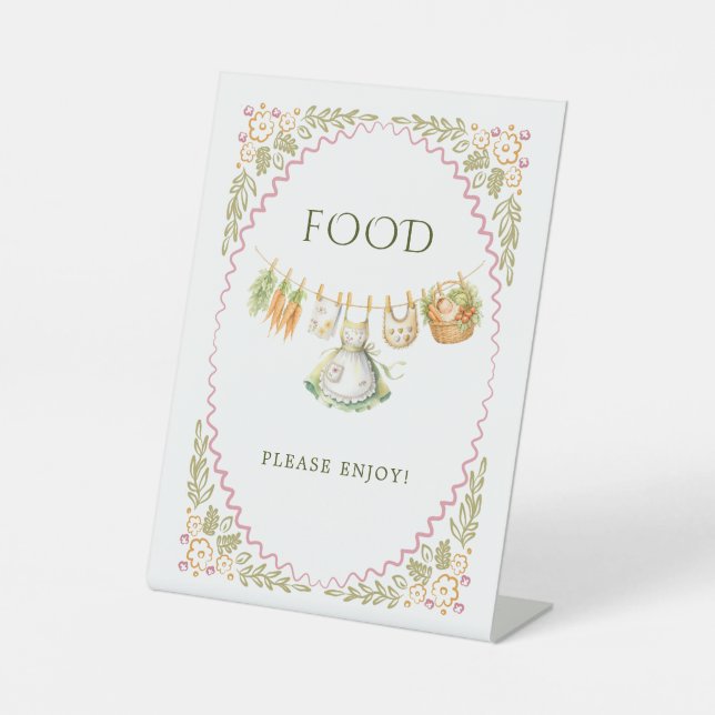 Panneau de nourriture pour Baby Shower | Table de  (Recto)
