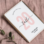 Panneau de numéro de table à calligraphie élégante<br><div class="desc">Terminez la décoration de votre événement privé ou professionnel avec ce panneau de numéro de table rose élégant. Cette carte de numéros de table féminine présente un grand numéro en rose pâle et des polices de calligraphie élégantes, parfait pour votre événement d'entreprise, collecte de fonds caritative, dîner d'anniversaire ou réception...</div>