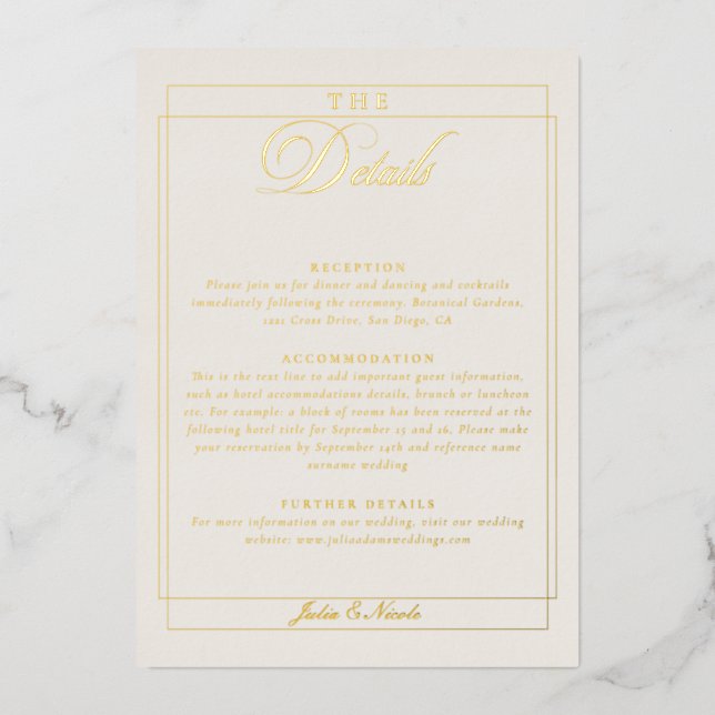 Panneau de numéro de table de mariage à bordure d' (Recto)
