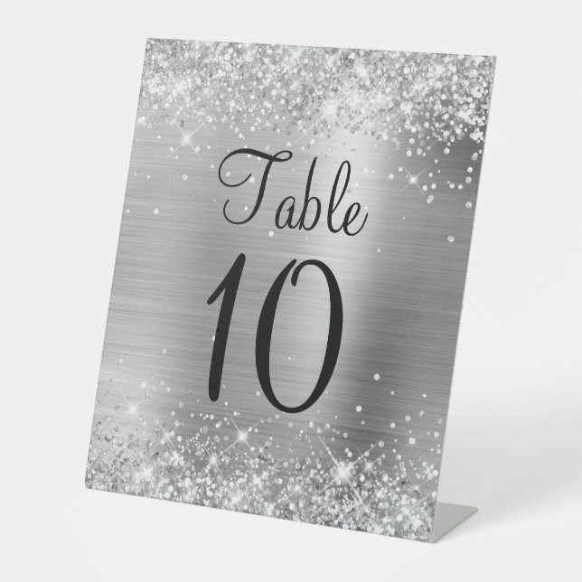 Panneau de numéro de table de mariage en feuille d (Recto)